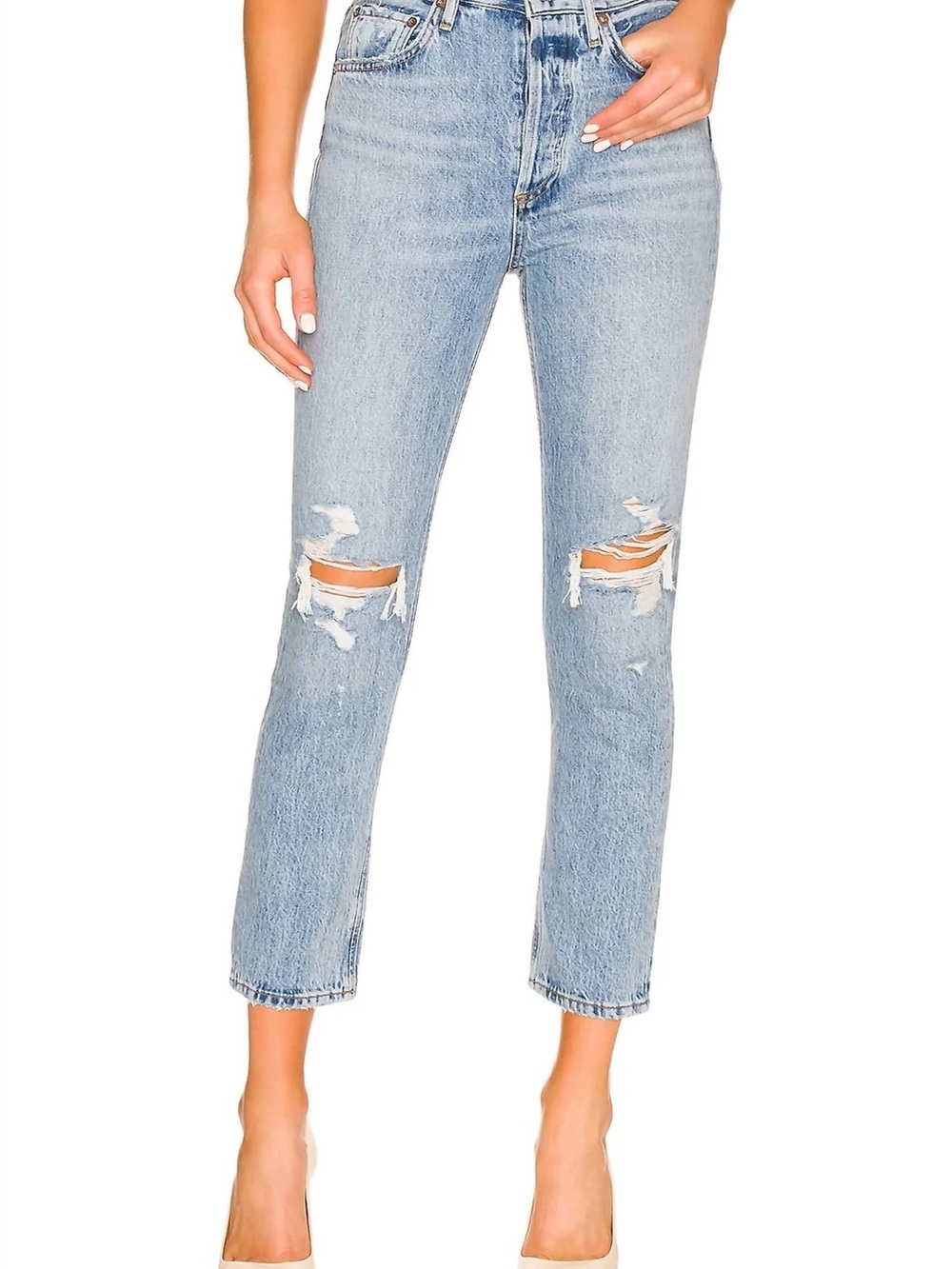 Agolde Light Blue Riley Crop Size 26